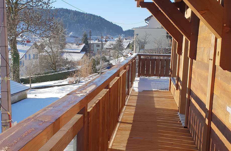 Terrasse | Location Chalet Etoile D'or - Gerardmer Vosges - Séjour Haut de gamme Luxe